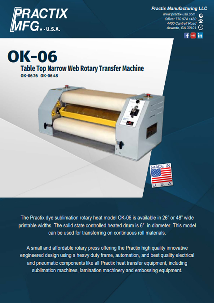 Practix OK-16 Rotary Sublimation Press (66 - 128 - Roll-to-Roll) -  American Print Consultants